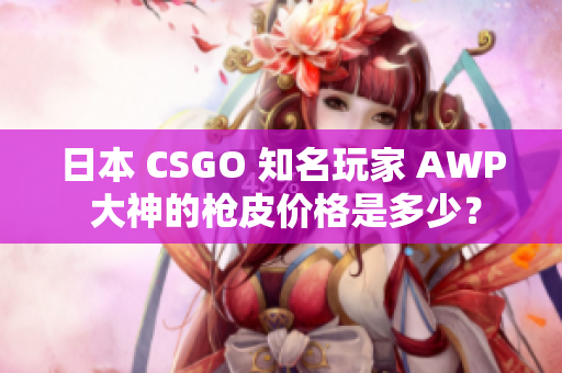 日本 CSGO 知名玩家 AWP 大神的枪皮价格是多少？